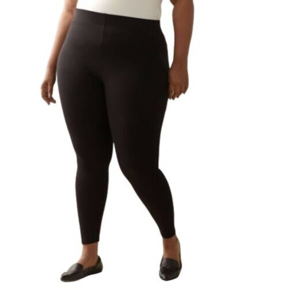 Addition Elle Leggings Wms 30 32 Viscose Blend Elastic Waist Black New - Picture 1 of 4